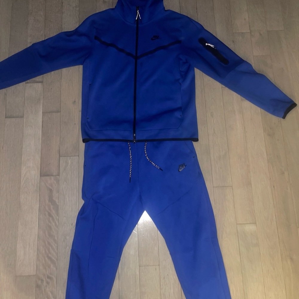 Nike Tech Royal Blue Full Set Zip Uo Sweater+Sweatpants